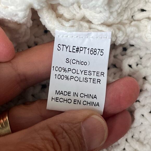 The Native One Cable Knit Sweater Cropped Dropped Shoulder Chunky Ivory Small - Picture 4 of 8